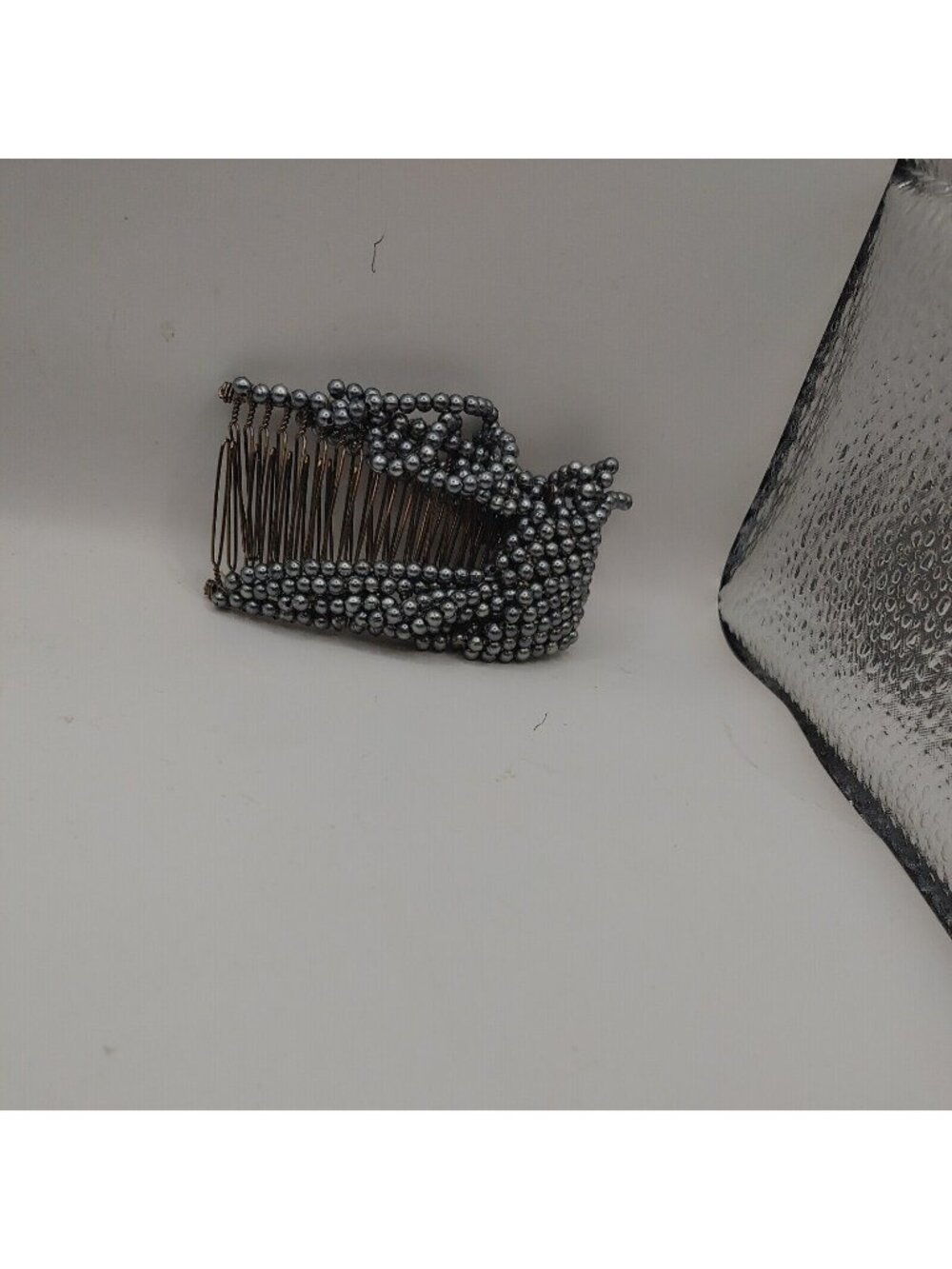 Metal Hair Combs No Slip Silver Faux Pearls